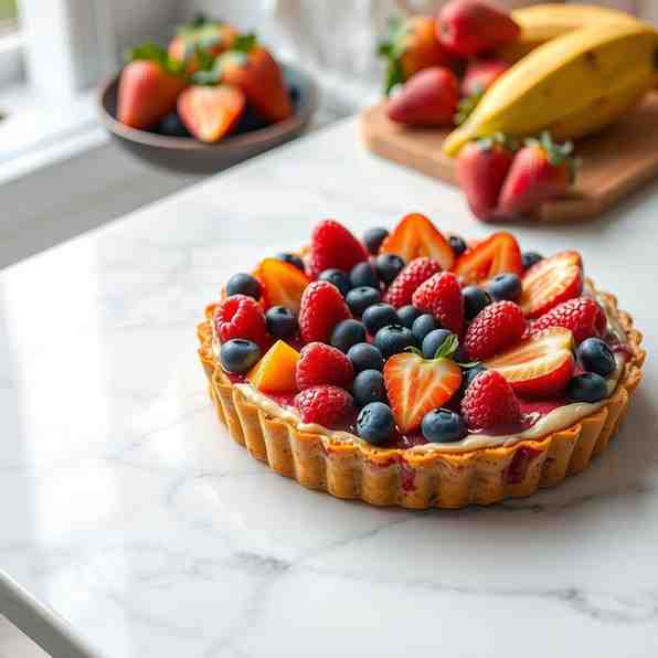 Fresh Fruit Tart Cake - Easy Recipe
